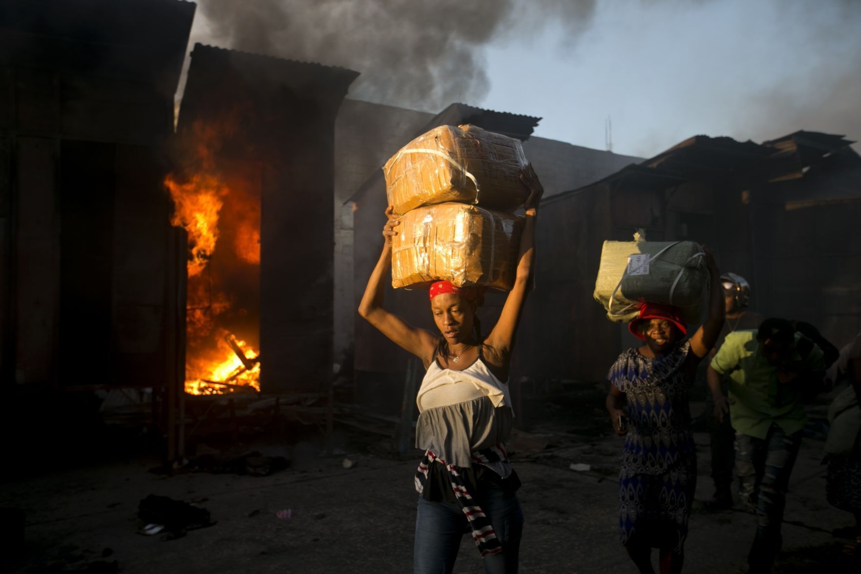 APTOPIX Haiti Market Fire